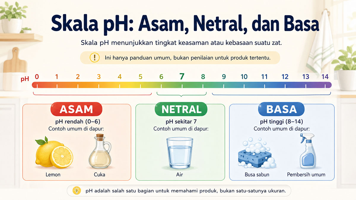 Diagram sederhana skala pH asam netral dan basa